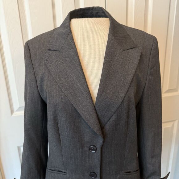 Escada Women’s Blazer Sz 38 (US 8) Gray 100% Wool Career Office Staple FLAW READ - Picture 2 of 16